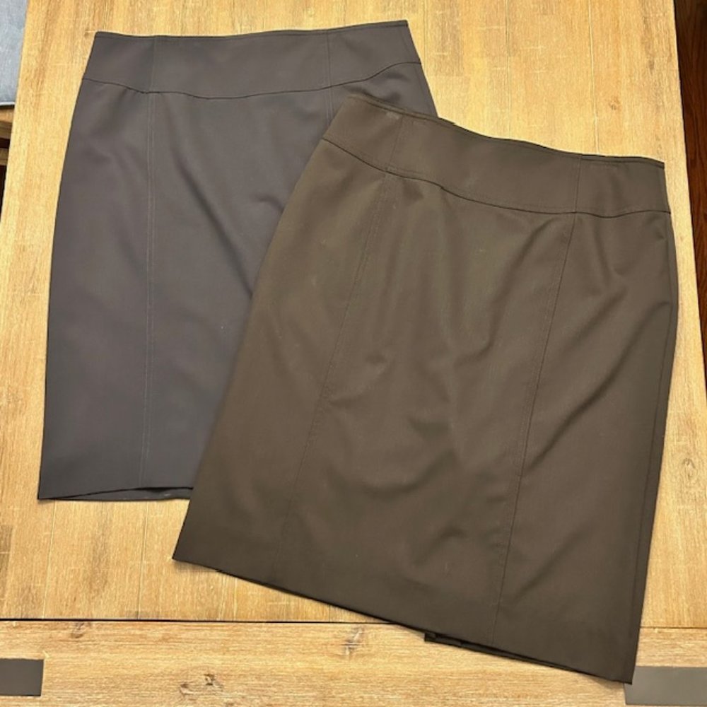 NWT Two Peace of Cloth skirts Career Pencil skirts Charcoal or Brown. $20 each